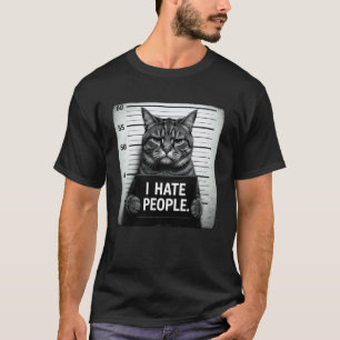 Camiseta Gato Malhumorado Engraçado Temperamental Eu Odeio