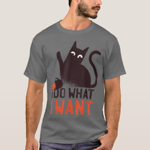 Camiseta Gato Malvado Negro Eu Faço O Que Quero Engraçado M