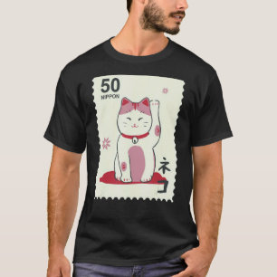 Camiseta Gato maneki neko Japão Gráfico Tradicional Japonês