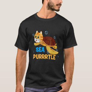 Camiseta Gato Mar Purrrtle Gato Tartaruga Gatinho