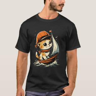 Camiseta Gato Marinheiro a Vela