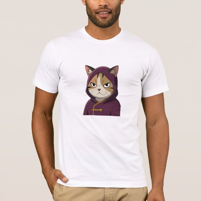 Camiseta Gato Marrom Místico: O Guardião Hospedado (Frente)