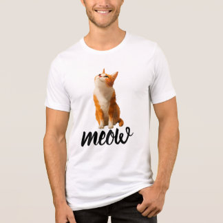 Camiseta Gato Marrom Olhando para Cima | Felino Fo
