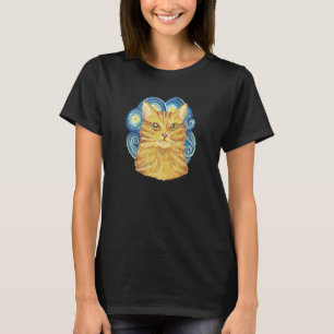 Camiseta Gato marrom pintado a óleo para gatos