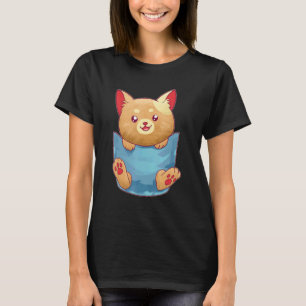 Camiseta Gato Marrom Senta No Bolso Gatinho  Gatos Miando  