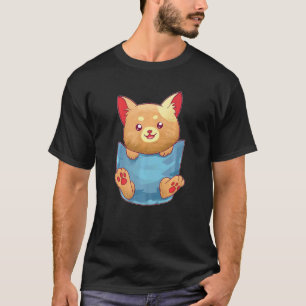 Camiseta Gato Marrom Senta No Bolso Gatinho Gatos Miando