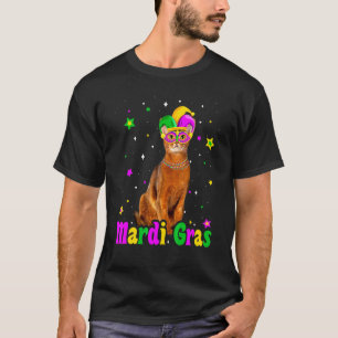 Camiseta Gato Máscara Abissínio Carnavais do Mardi Gras Ani