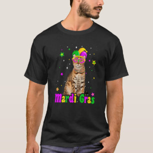 Camiseta Gato Máscara de Bengala Carnavais do Mardi Gras An