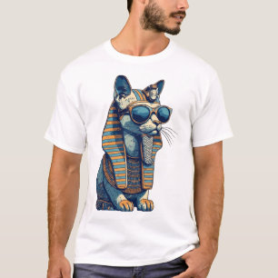 Camiseta Gato Mascote Faraó Egípcio Legal Gráfico Streetwea