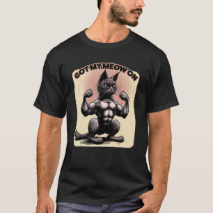 Camiseta Gato Masculino Academia Treino Músculo Six Pack Le