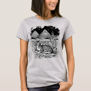 Camiseta Gato Mau Egípcio Sob as Pirâmides