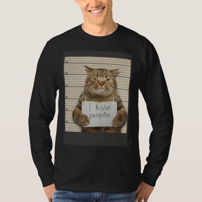 Camiseta Gato Mau Odeio Pessoas (Frente)