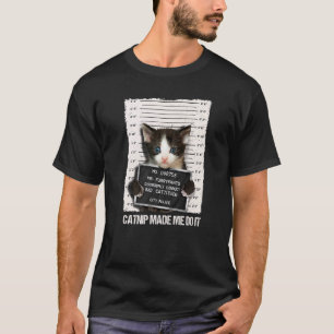 Camiseta Gato Mau Prisão Cadeia Erva Gato Fez Me Fazer Pris