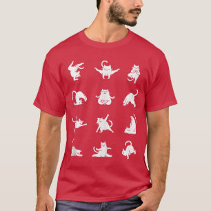 Camiseta Gato Meditação Zen Pose Yoga Ginásio Asana Esporte
