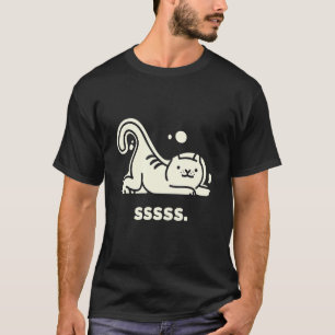 Camiseta Gato Meditando Gatinho Preguiçoso Alongando Ioga R