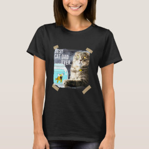 Camiseta Gato Melhor Gato Pai Já Gato Comendo Doodle Peixe