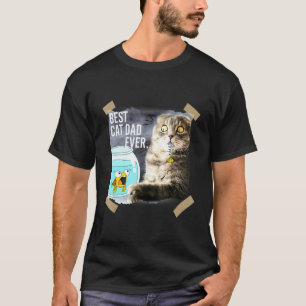 Camiseta Gato Melhor Pai Gato de Sempre Gato Comendo Doodle