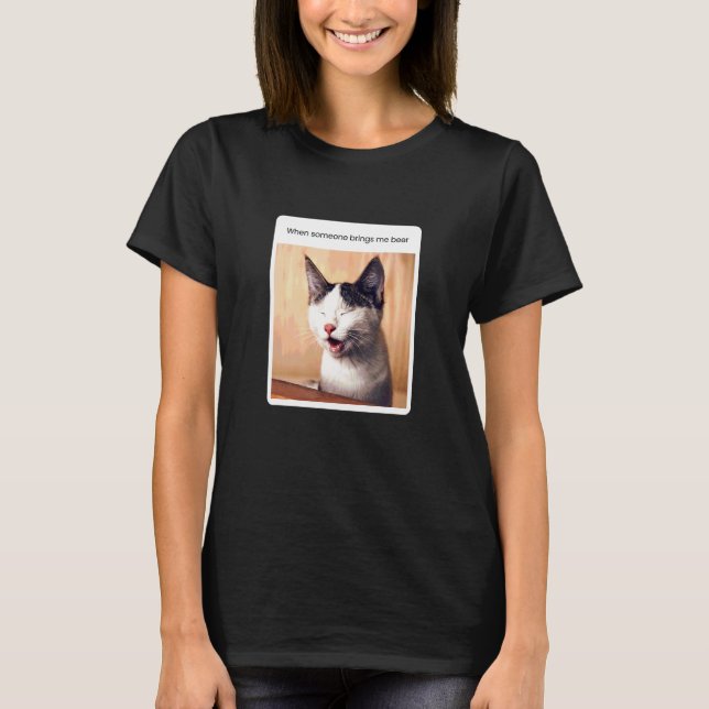 Camiseta Gato Meme Bebedor de Cerveja Álcool (Frente)