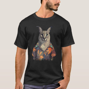 Camiseta Gato Meme Big Floppa Fofo engraçado Caracal Cat ha