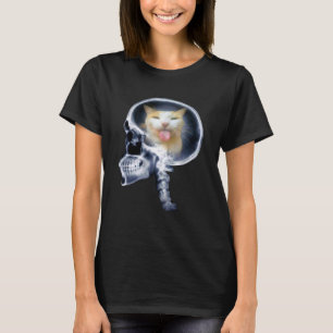 Camiseta Gato Meme Blep Kitty Raio-X Cérebro Engraçado