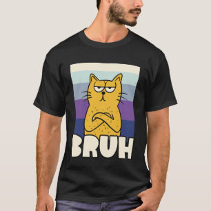 Camiseta Gato Meme Bruh Visual Vintage
