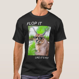 Camiseta gato meme caracal grande floppa piada humor irônic