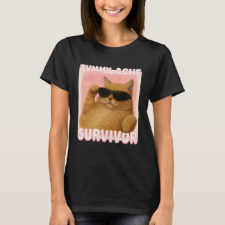 Camiseta Gato Meme Dor de Barriga Sobrevivente Irônico Gato