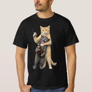 Camiseta Gato Meme Idiota Legal Engraçado — Gato Fumando & 