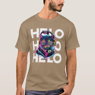 Camiseta Gato menino amante da música