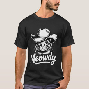 Camiseta Gato Meowdy Cowboy Gato Vintage País Ocidental Div