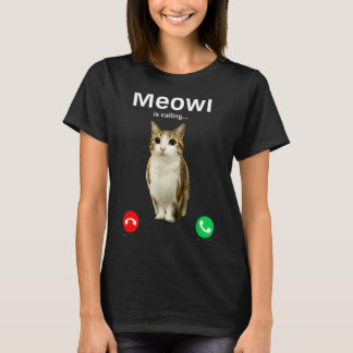 Camiseta Gato Meowl Chamando Coruja Cursed Internet Engraça