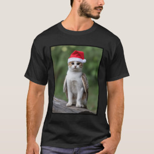 Camiseta Gato Meowl Coruja Papai Noel Chapéu Natal Meme Xma
