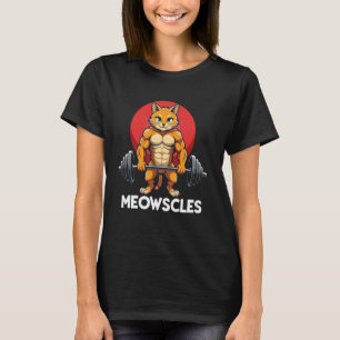 Camiseta Gato Meowscles Academia Levantamento de Peso Gatos