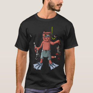Camiseta Gato mergulhador – Personagem de desenho animado s