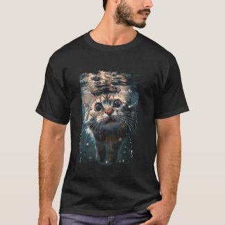 Camiseta Gato Mergulhando no Mar