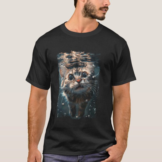 Camiseta Gato Mergulhando no Mar (Frente)
