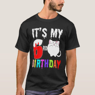 Camiseta Gato Meu Sexto Aniversário Para Meninas Mulheres