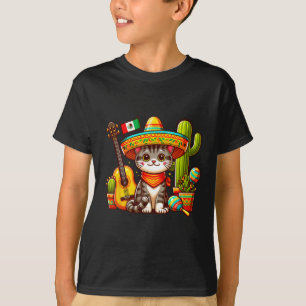 Camiseta Gato Mexicano Cinco de Mayo Kitten Vamos Fiesta Vi