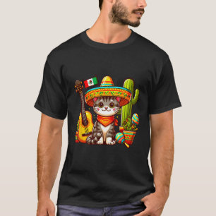 Camiseta Gato Mexicano Cinco de Mayo Kitten Vamos Fiesta Vi