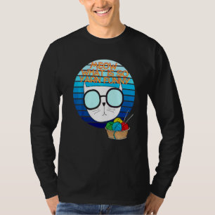 Camiseta Gato Mia Kitty Tricotador Retro Para Tricoteiros