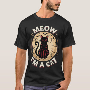 Camiseta Gato Miau Desenho Gráfico de Halloween_1