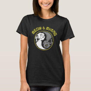 Camiseta Gato Miau E Myang Gatos Japoneses Yin Yang