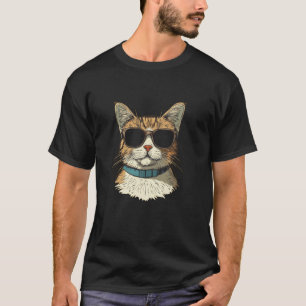 Camiseta Gato Misterioso com Declaração de Óculos Vazios