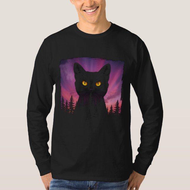 Camiseta Gato Místico na Floresta do Crepúsculo (Frente)