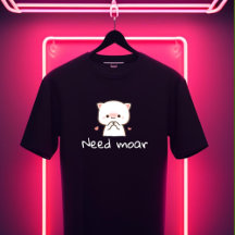 Camiseta Gato Mochi Fofo – 'Preciso de Mais'