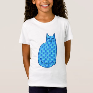 Camiseta Gato Moderno do Século médio, Cobalto e Azul Cla