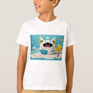 Camiseta Gato-monstro-kawaii