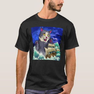 Camiseta Gato Monstro Mar Surrealismo Gato Surreal Gatinho