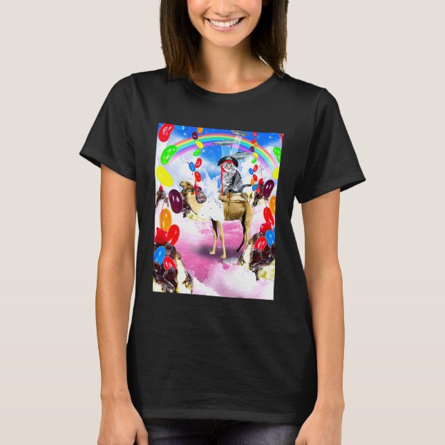 Camiseta Gato Montado em Camelo Com Sundae (Frente)