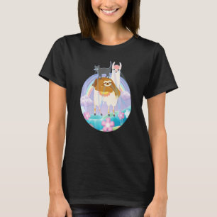 Camiseta Gato Montado em Preguiça Preguiças Preguiçosas An